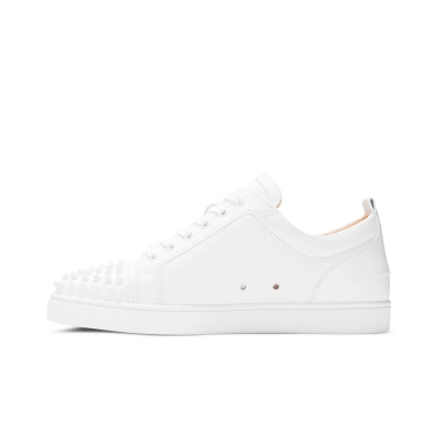CHRISTIAN LOUBOUTIN Louis Junior Spikes Cap-Toe Leather Sneakers White 01