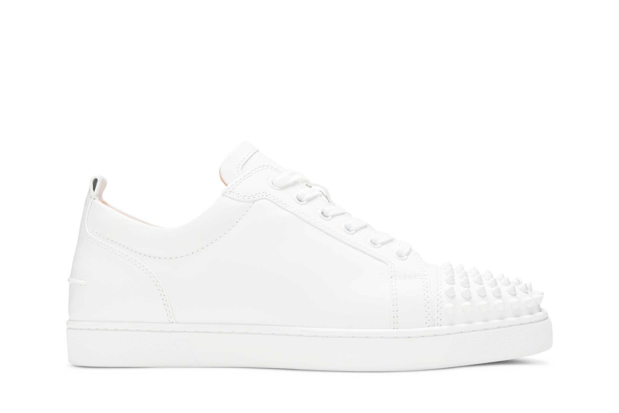 CHRISTIAN LOUBOUTIN Louis Junior Spikes Cap-Toe Leather Sneakers White