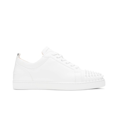 CHRISTIAN LOUBOUTIN Louis Junior Spikes Cap-Toe Leather Sneakers White 02