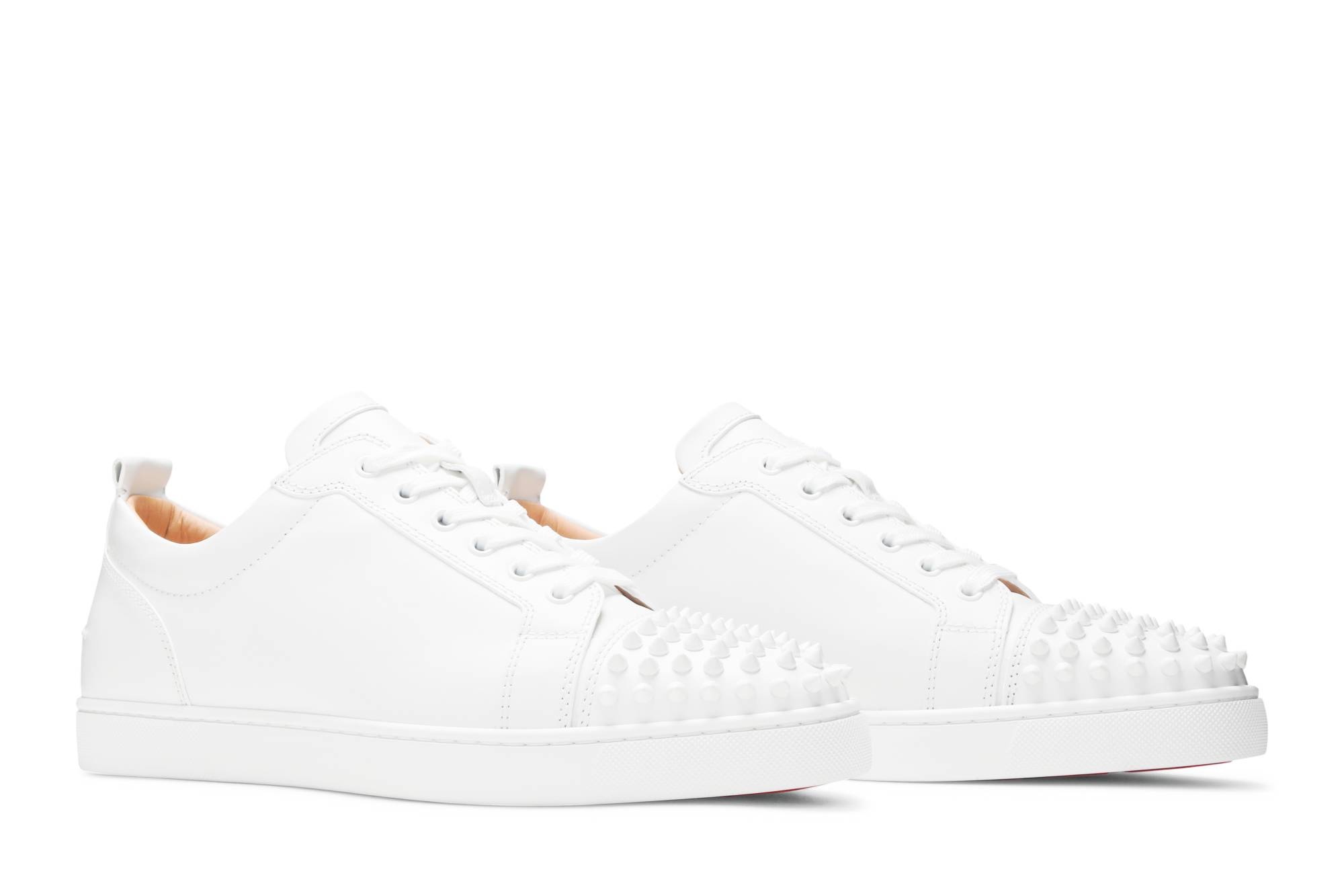 CHRISTIAN LOUBOUTIN Louis Junior Spikes Cap-Toe Leather Sneakers White
