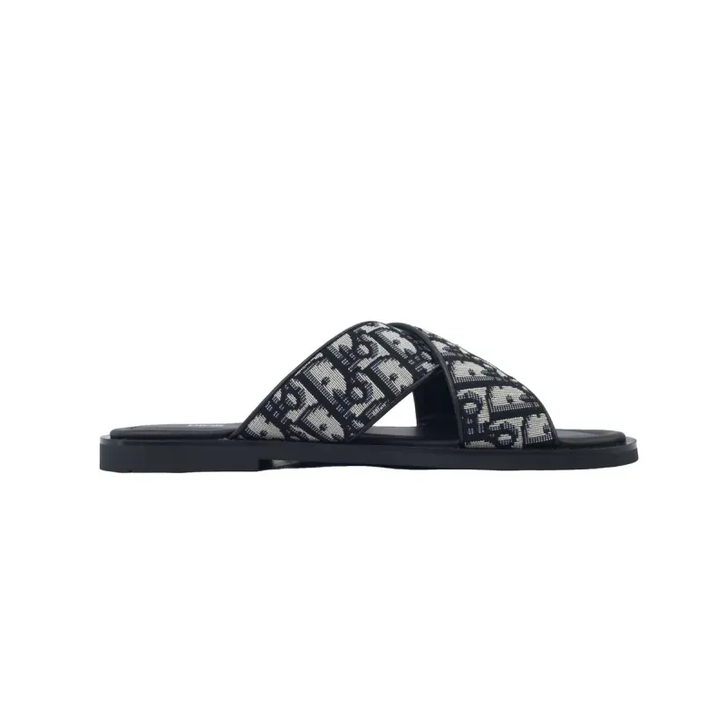 PK God Batch  Dior Alias Sandal Beige And Black Dior Oblique Jacquard