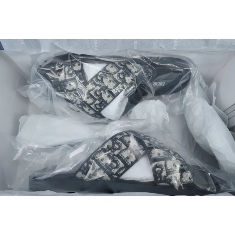 PK God Batch  Dior Alias Sandal Beige And Black Dior Oblique Jacquard