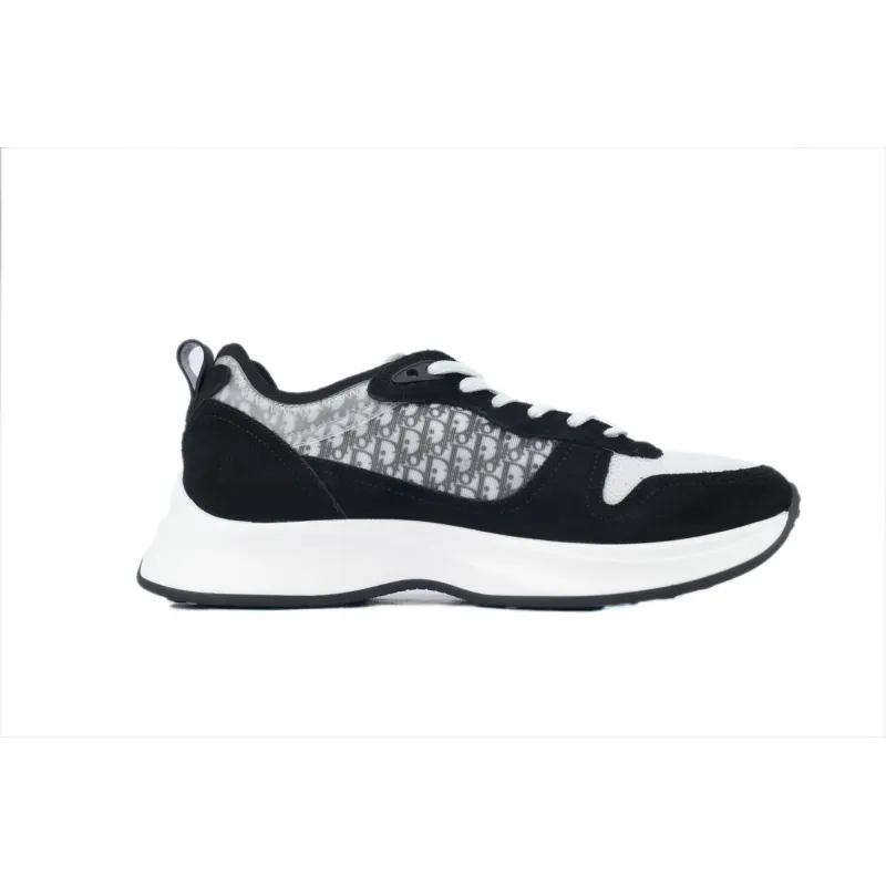 Dior B25 Runner Black Suede White Technical Mesh Oblique Canvas 3SN259YUH-H960