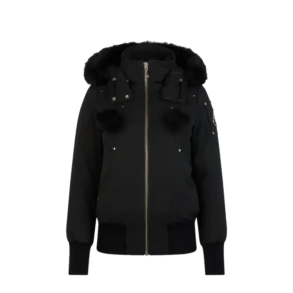 Moose Knuckles Black Jacket Black Wool Collar(NFC)