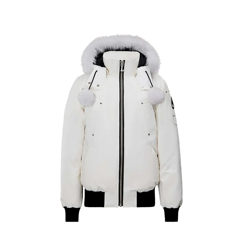 Moose Knuckles White Jacket White Wool Collar(NFC)
