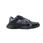 PK God Batch Dior B30 Round Head Logo Sneakers Patent Leather Gray