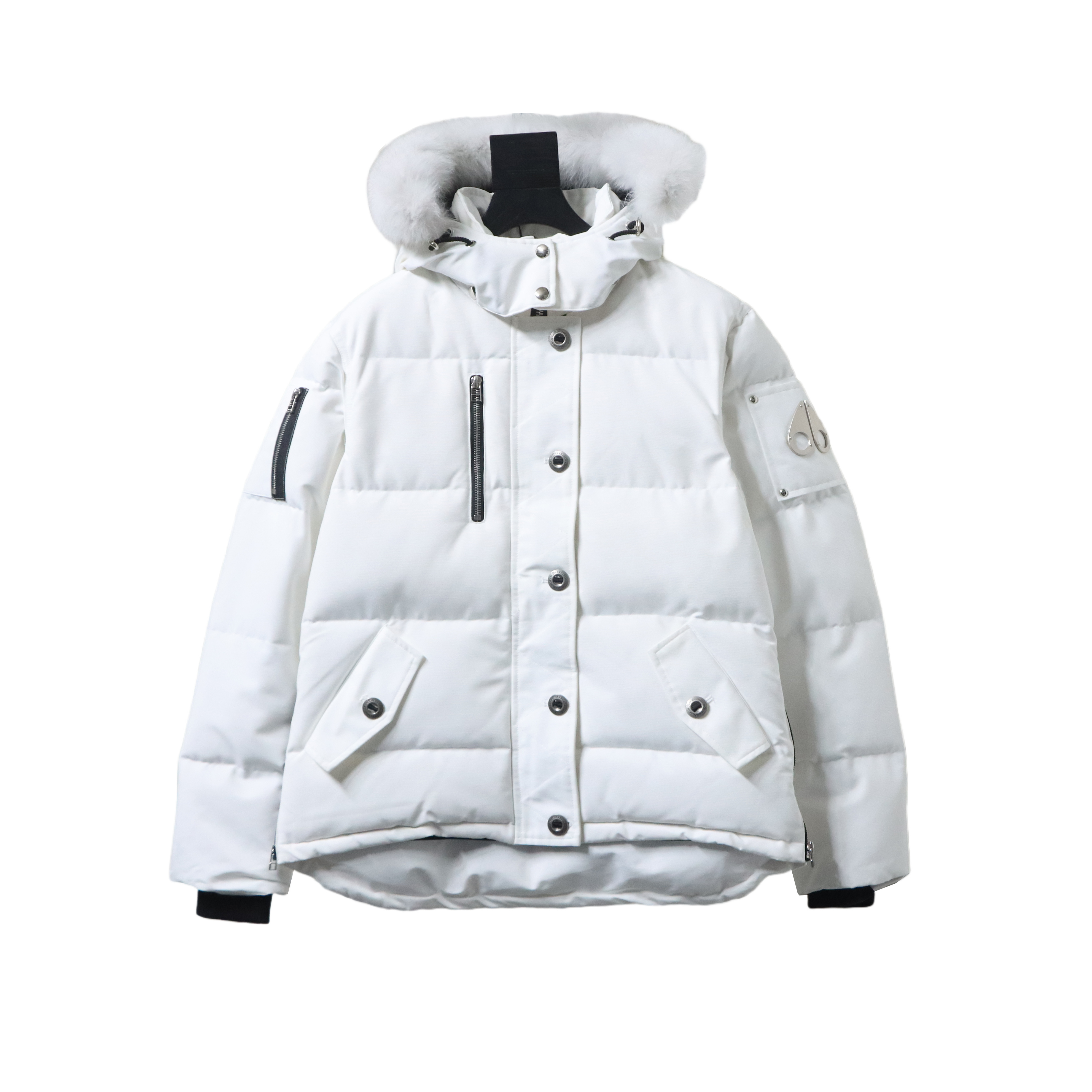 Moose knuckles Zippered women's down jacket white