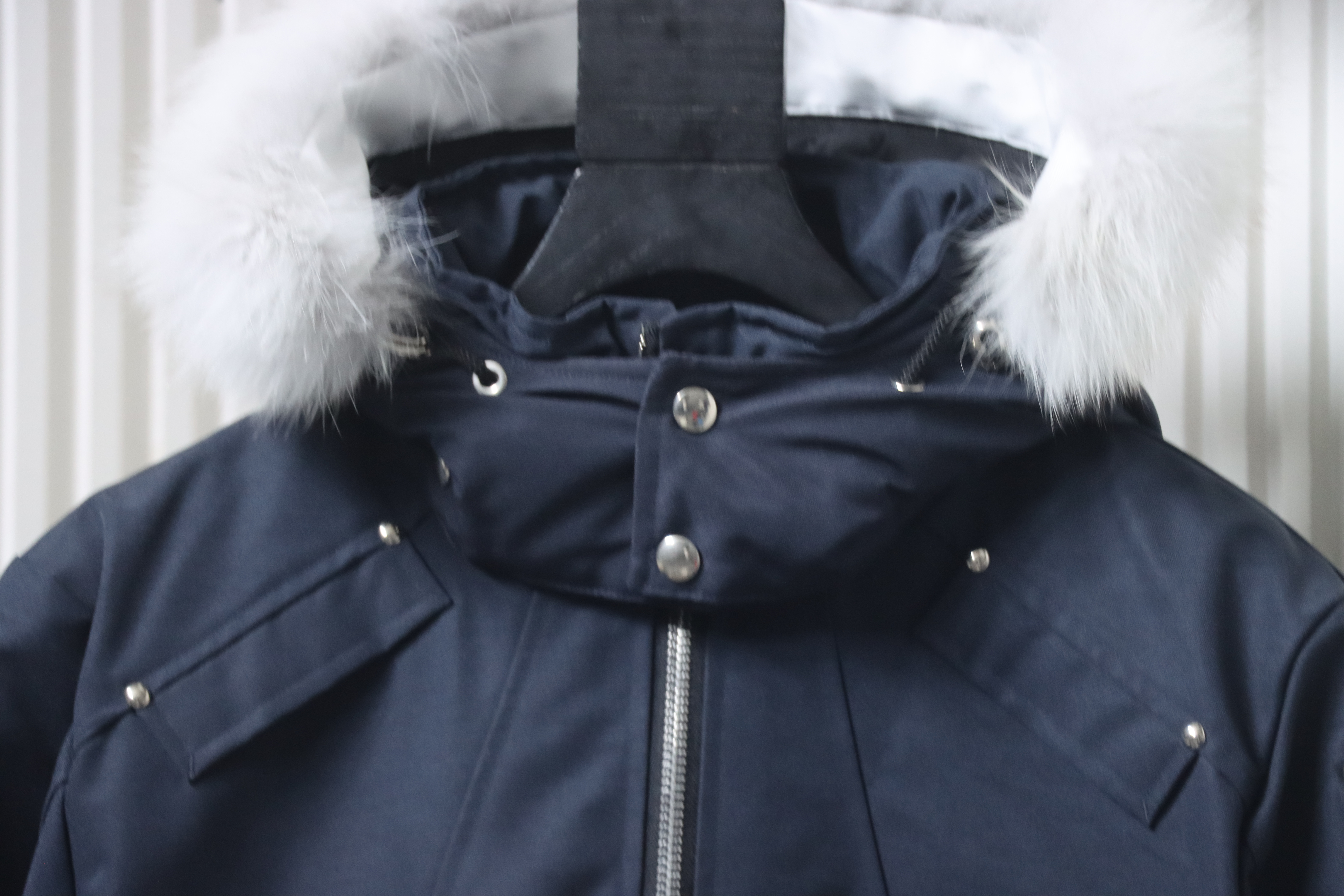 Moose knuckles Men's down jacket dark blue
