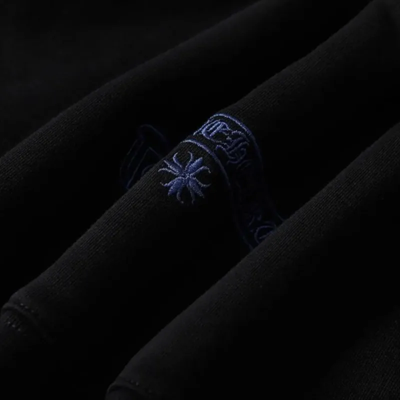 Chrome Hearts Cross Sanskrit Colorful Letters Embroidery Print Hoodie Black