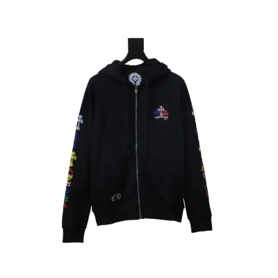 Chrome Hearts Multi Color Cross Hoodie Black 01
