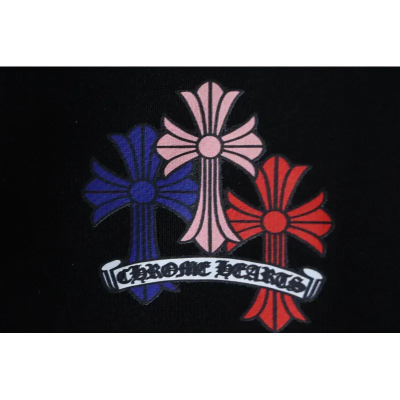 Chrome Hearts Multi Color Cross Hoodie Black