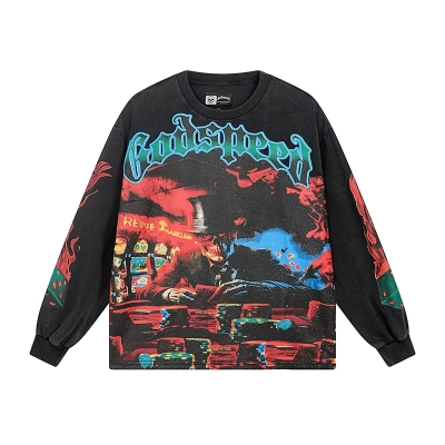 Godspeed Life's A Gamble Long Sleeve T-Shirt #1099 Black Wash 01