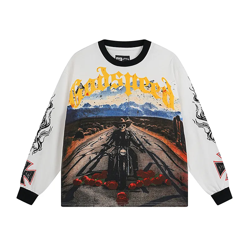 Godspeed Long Lonely Road Long Sleeve T-shirt #3100 White