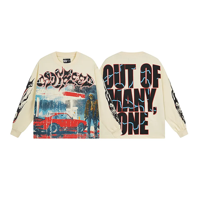 Godspeed Pitstop Thermal Long Sleeve T-shirt #3101 White/Apricot