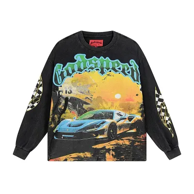 Godspeed Sunset Drift Long Sleeve T-shirt #1105 Black Wash 01