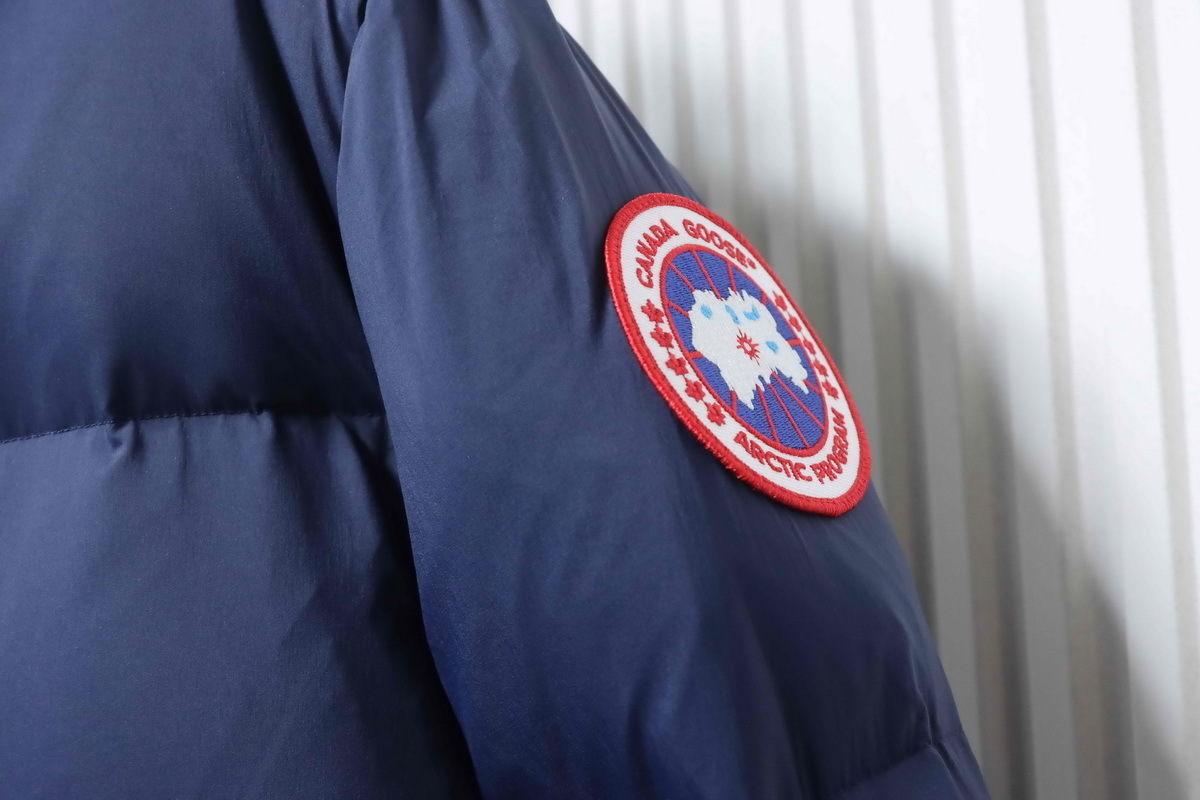  Canada goose  Stand collar large plaid down jacket dark blue