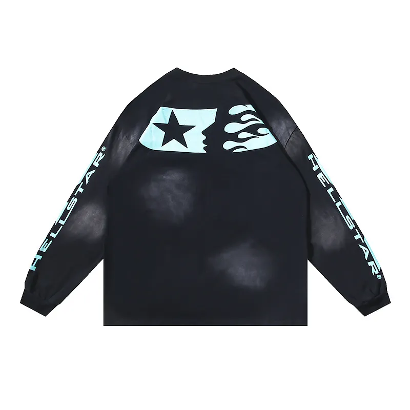 Hellstar 'Powered By The Star' Long-Sleeve T-Shirt #651 Black Purple