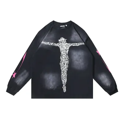 Hellstar Christ Long-Sleeve T-Shirt #652 Washed Black 01