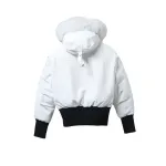 Moose Knuckles White Jacket White Wool Collar
