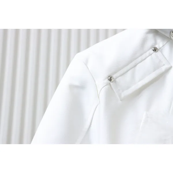 Moose Knuckles White Jacket White Wool Collar