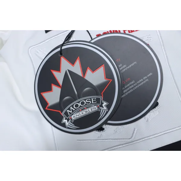 Moose Knuckles White Jacket White Wool Collar