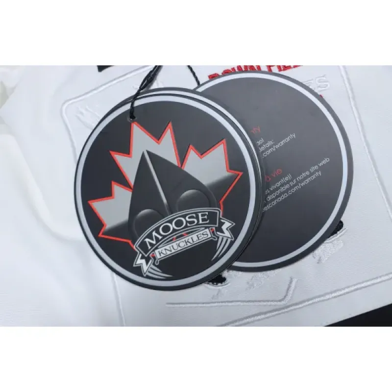Moose Knuckles White Jacket White Wool Collar