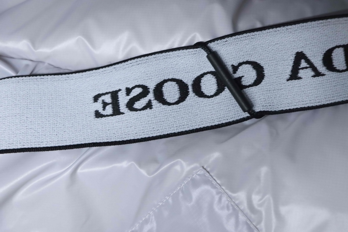 Canada goose  Short Large Plaid Puff Down Jacket White