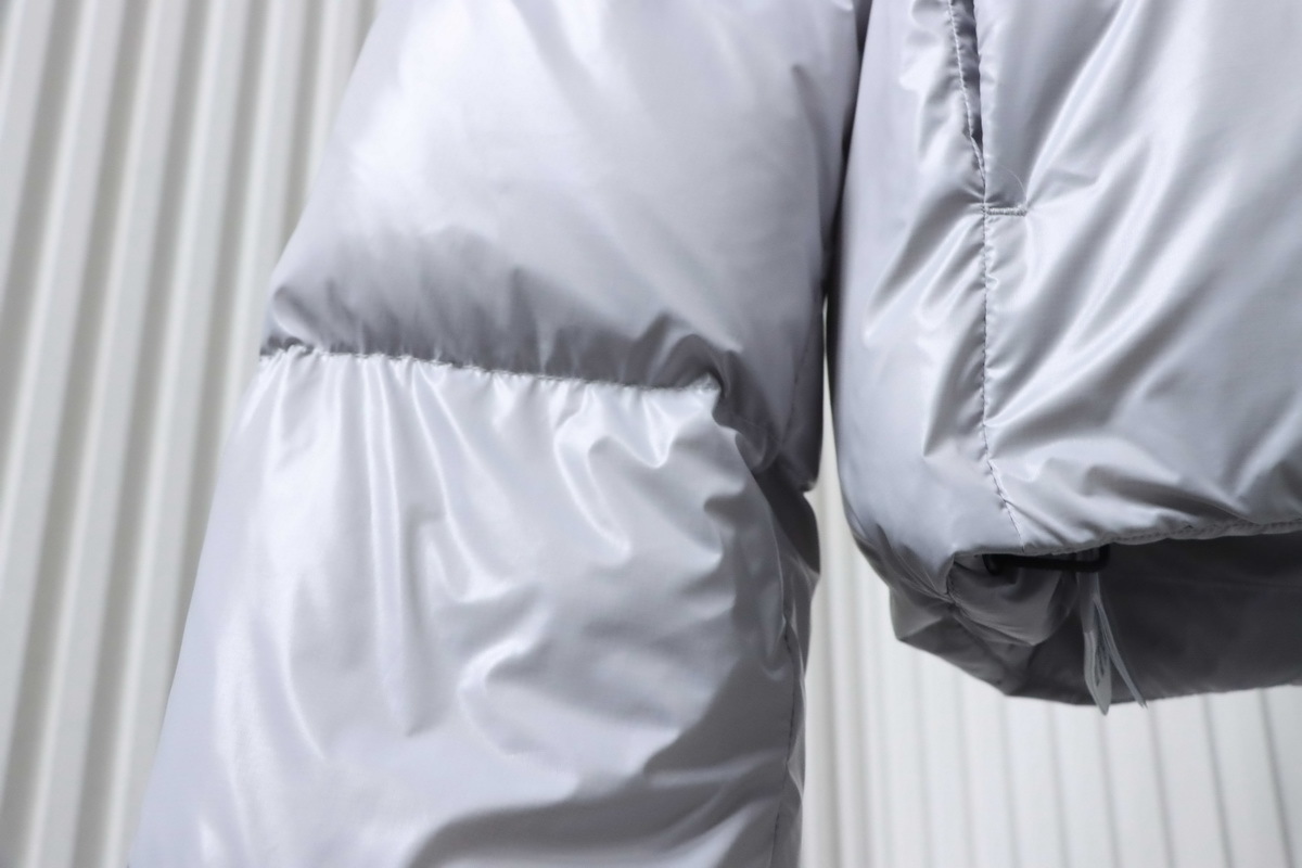 Canada goose  Short Large Plaid Puff Down Jacket White