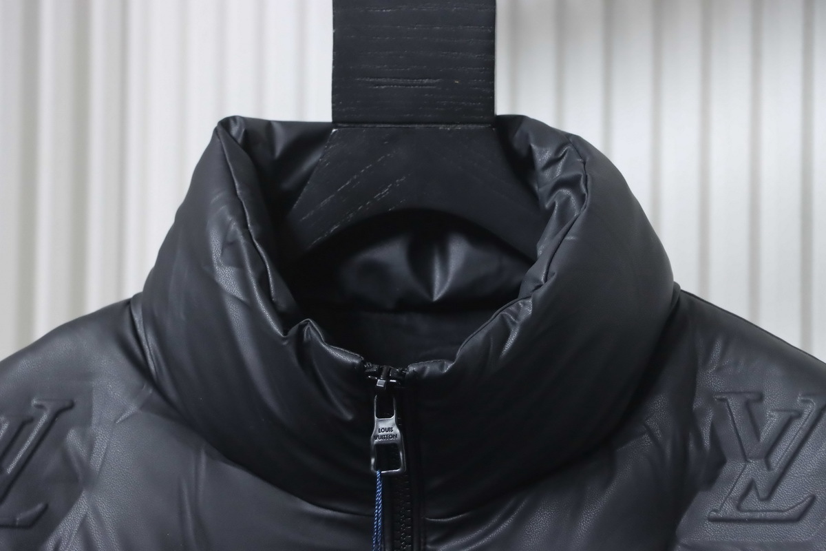 Louis Vuitton   Embossed Zip Down Jacket Black