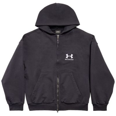 Balenciaga x Under Armour Zip Up Hoodie 'Black/White' 01