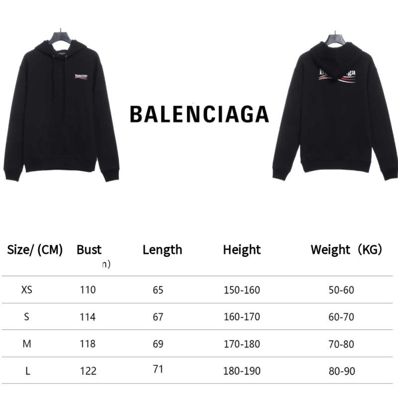 Balenciaga Political Campaign Hoodie Medium Fit 'Black' 600583TKVI91070