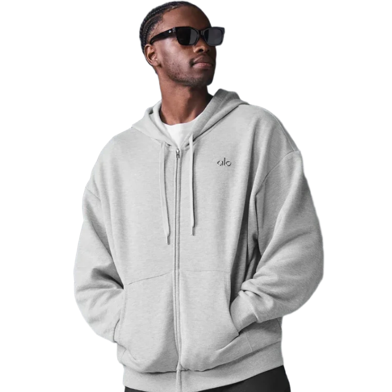 Alo Yoga Accolade  Accolade Full Zip Hoodie Grey