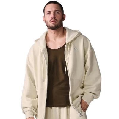 Alo Yoga Accolade  Accolade Full Zip Oat Milk 01