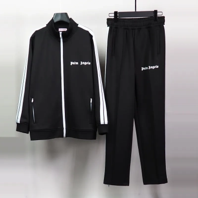 Palm Angels Zip-Up Classic Track Jacket & Pants Set Black 01
