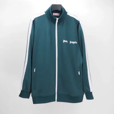 Palm Angels Zip-Up Classic Track Jacket & Pants Set Dark Green 01