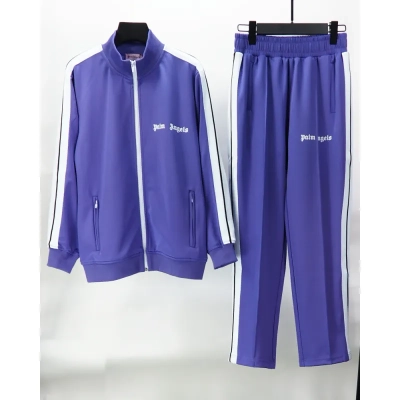 Palm Angels Zip-Up Classic Track Jacket & Pants Set Dark Purple 01