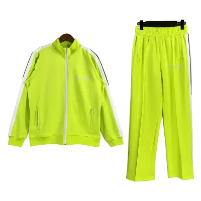 Palm Angels Zip-Up Classic Track Jacket & Pants Set Fluorescent Yellow 01