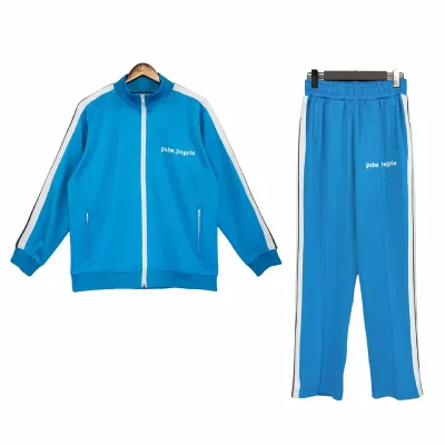 Palm Angels Zip-Up Classic Track Jacket & Pants Set Lake Blue 01