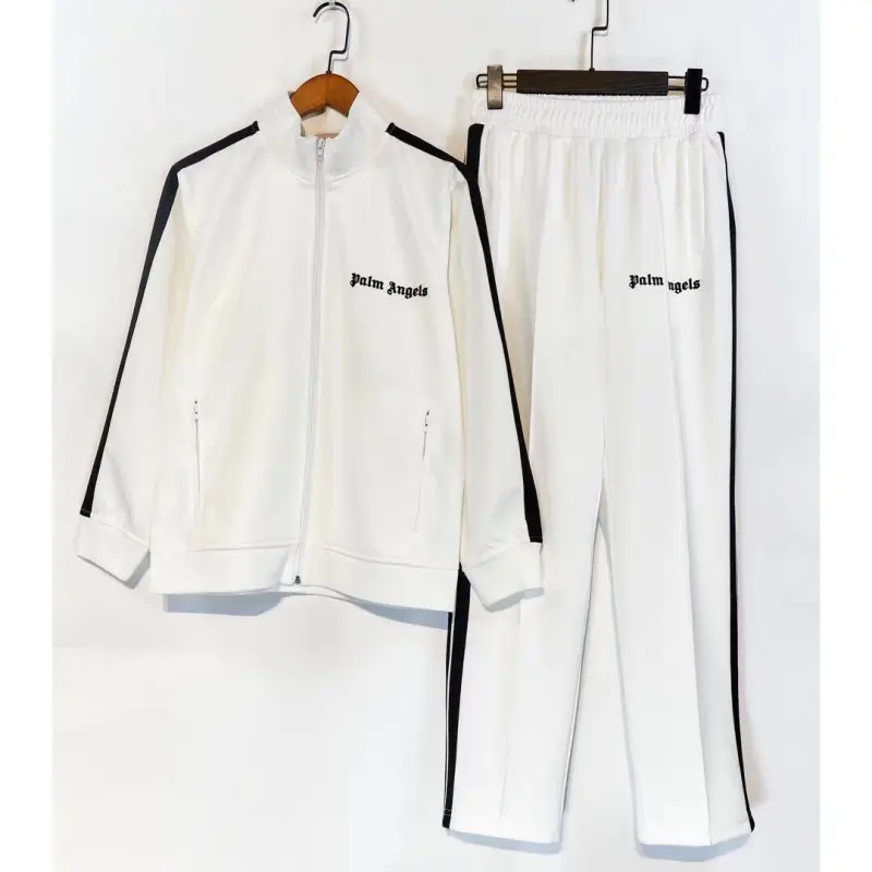Palm Angels Zip-Up Classic Track Jacket & Pants Set White
