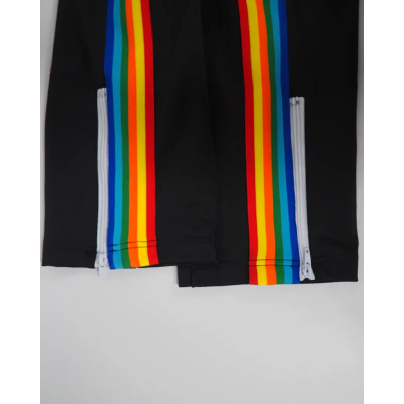 Palm Angels Zip-Up Striped Rainbow Classic Track Jacket & Pants Set Black