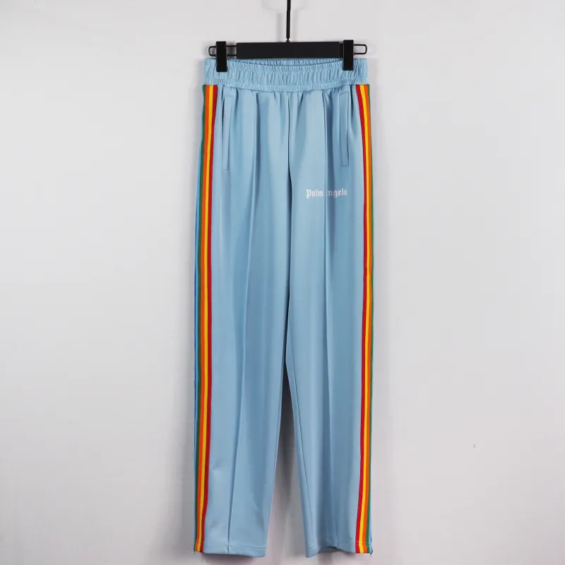 Palm Angels Zip-Up Striped Rainbow Classic Track Jacket & Pants Set Light Orchid