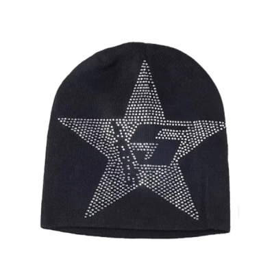 Sp5der Star Rhinestone Skully Black 01