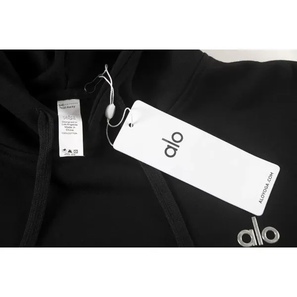 Alo Yoga Accolade Full Zip Hoodie Black Grey