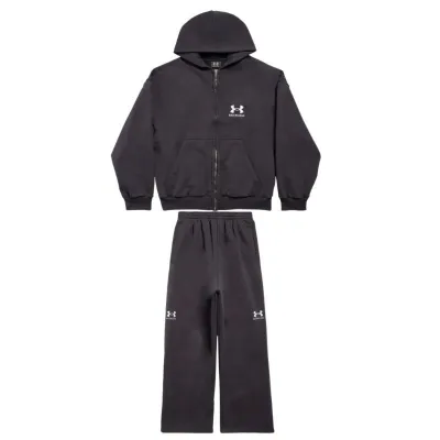 Balenciaga x Under Armour Zip Up Hoodie 'Black/White' +Balenciaga x Under Armour Baggy Sweatpants 'Black/White' 01