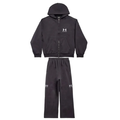 Balenciaga x Under Armour Zip Up Hoodie 'Black/White' +Balenciaga x Under Armour Baggy Sweatpants 'Black/White' 01