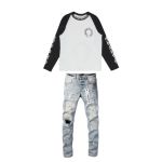 Chrome Hearts Horseshoe Baseball Shirt White/Black+Purple Brand Fashion Men Jeans 2