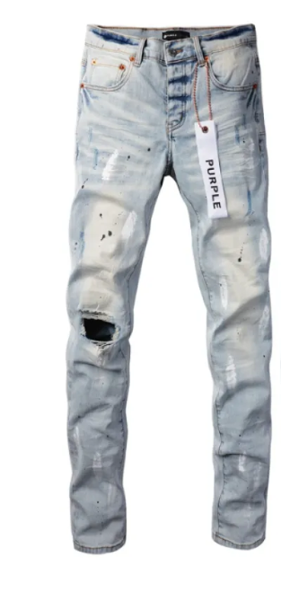 Chrome Hearts Horseshoe Baseball Shirt White/Black+Purple Brand Fashion Men Jeans 2