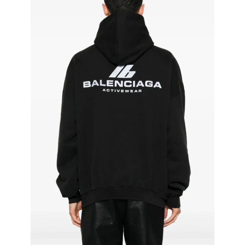 BALENCIAGA - Activewear Hoodie Faded Black
