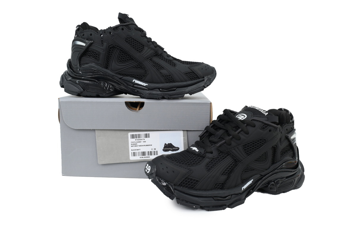 PK God Batch Balenciaga Runner Matte Black 772774W3RBT1000