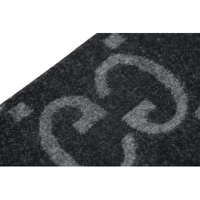 Gucci Knitted  Bassel Scarf   Dark  Black 02